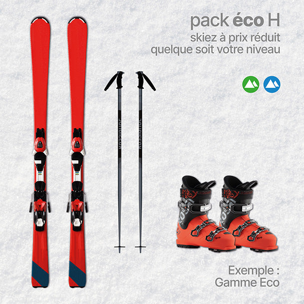 Location de ski Pack Eco Homme pour 2 ans