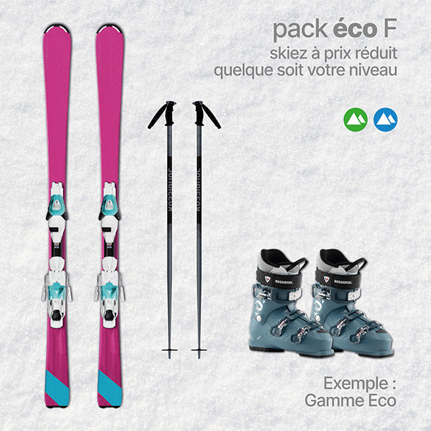 Location de ski Pack Eco Femme pour 2 ans