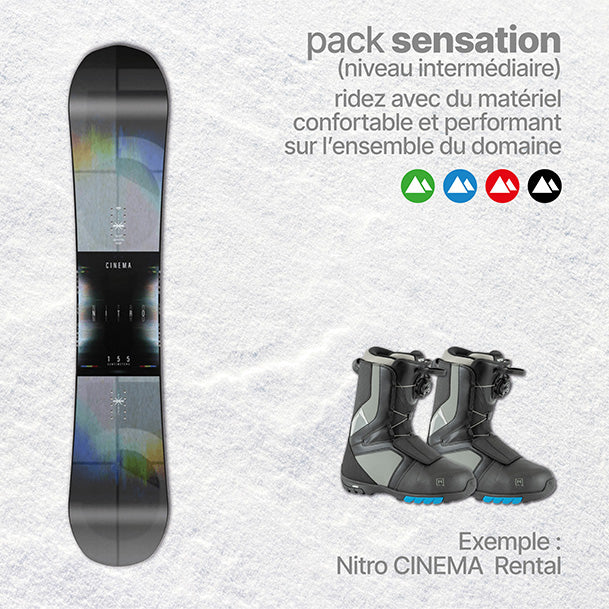 Location de snowboard Pack Sensation Homme / Femme - À vie