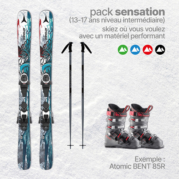 Location de ski Pack Sensation ado pour 3 ans